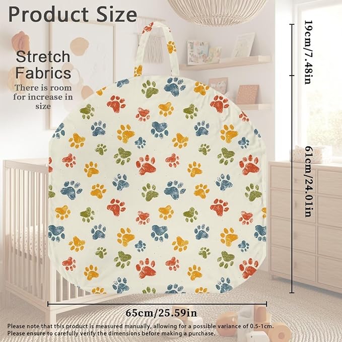 Multi Colorful Paw Newborn Lounger Cover Strechy Newborn Lounger Cover, Removable and Ultra Soft Sung Fitted Baby Lounger Slipcover Protector Easy to Use and Dustptoof