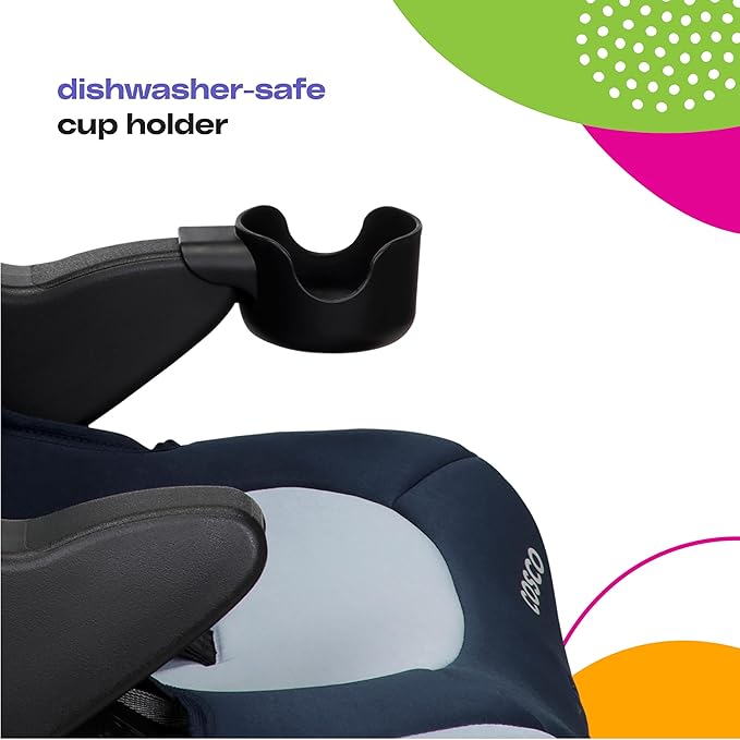Cosco Kids Finale DX 2-in-1 Booster Car Seat, Forward Facing Toddler Car Seat (40-65 lbs) and Belt Positioning High Back Booster (40-100 lbs), Rainbow