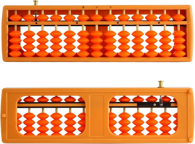 Larcele Bead Arithmetic Counting Abacus with Reset Button,13 Column SP-02 (Yellow 2)