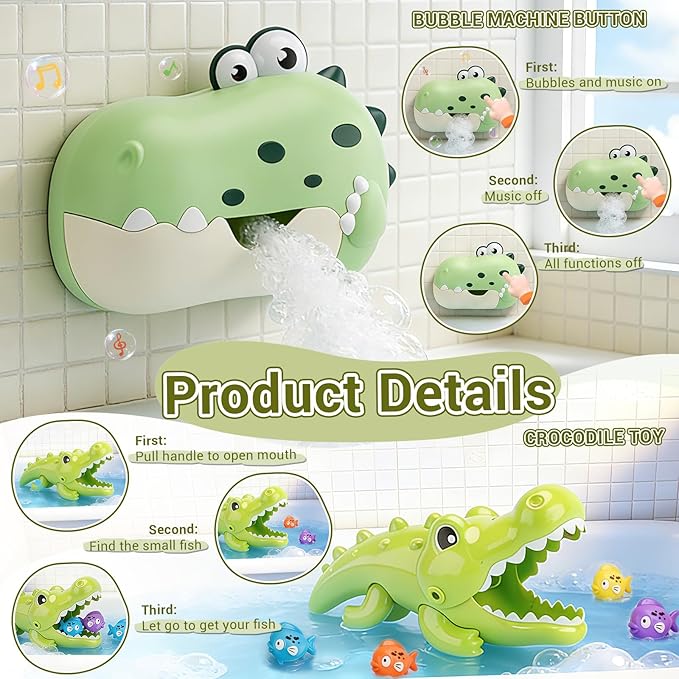 Baby Bath Toys Bubble Machine for Toddlers 1-3 Toddler Fountain Bathtub Pool Water Table Toys Shark Bath Toy 18 Months Months Baby Bath Toy for Girls