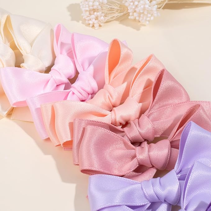 Oaoleer Baby Hair Clips, 40PCS Satin Hair Bows for Girls Toddler Babies Kids Baby, Non Slip Tiny Hair Accessories for Infants Toddlers Kids Children Little Girls (Hair Bows-Satin)