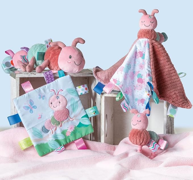 Taggies Crinkle Me Toy with Baby Paper & Squeaker with Sensory Tags, 6.5 x 6.5-inches, Camilla Caterpillar