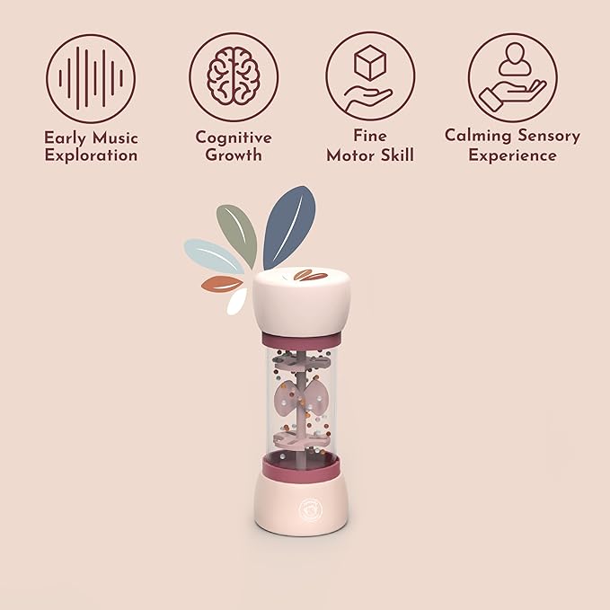 SPEEDY MONKEY Kids Beaded Raindrop | FSC Wooden Shake Rainmaker Musical Toy for Toddlers & Babies | Calming Rain Sound Stick for Sensory Instrument Pretend Play Music Fun (Color May Vary)