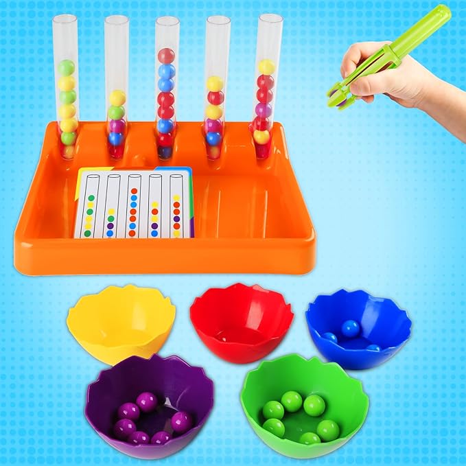 Broytain Counting and Color Sorting Toys for Toddlers,Math Manipulatives Match Games Educational Learning Fine Motor Skills,STEM Preschool Kindergarten Learning Activities