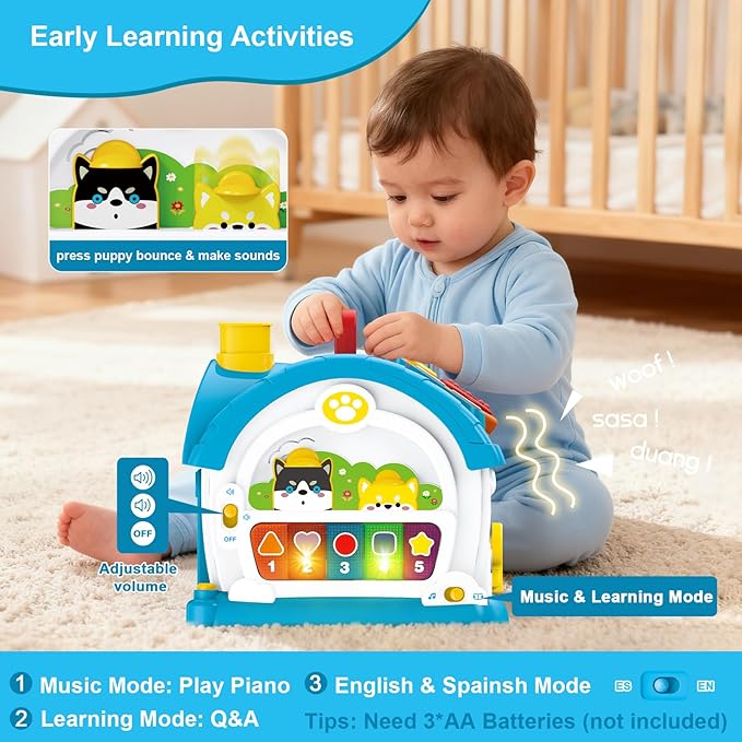 Learning Toys for 1 Year Old Boy Gift, Muscial Toys for Toddler 1-3, Educational Toy Baby 12-18 Months with Mirror, Play Phone, 1st First Birthday for Grandkids