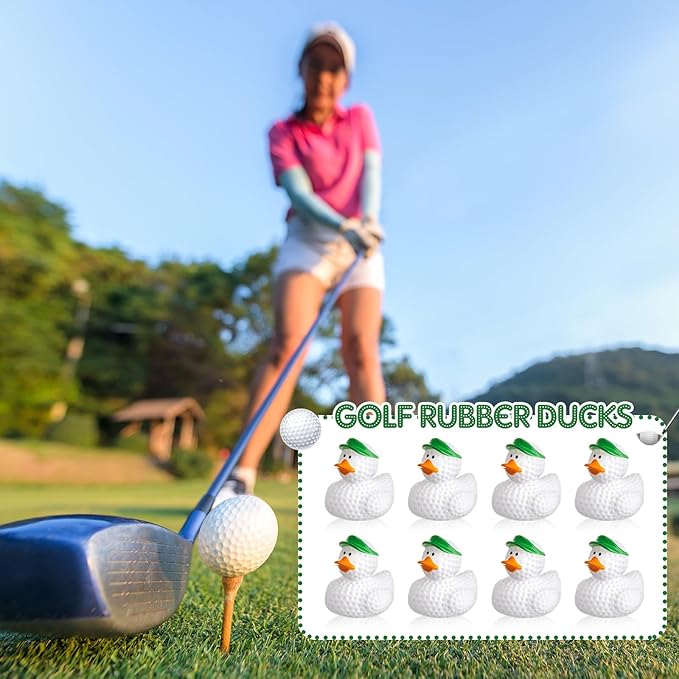 Deekin Rubber Ducks 2 Inch Bulk Sport Party Favors for Team Events Decorations Birthday Party Supplies Club Player Gift(12 Pcs,Golf)