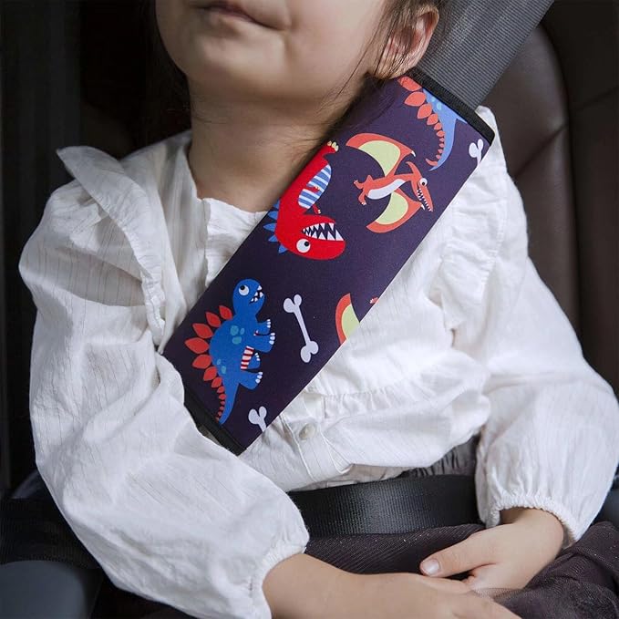 AFPANQZ Dog Paw Print Car Seat Belt Cover Cushion Universal Fit Two-Packs Boho Automotive Seat Belt Pillow for Kids Shoulder Straps Pads Covers Universal Fit for Truck Vans Sedans SUVs