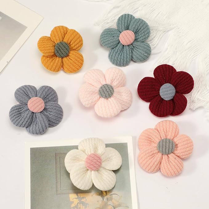 14 Pcs Baby Hair Clips Baby Girl Flowers Hair Clips Cute Non Slip Hair Snap Barrettes Thick Thin Floral Hair Accessories for Infant Toddler Kids Little Girl (Pink)