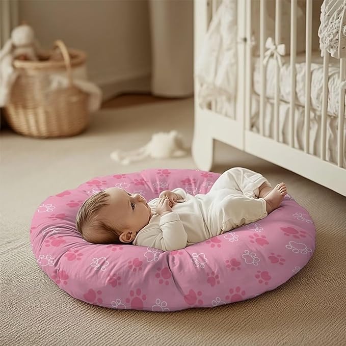 Newborn Lounger Cover, Dog Paw Removable Baby Lounger Cover Soft Comfortable Slipcover Stretch Infant Lounger Cover for Boys Girls Home Decor