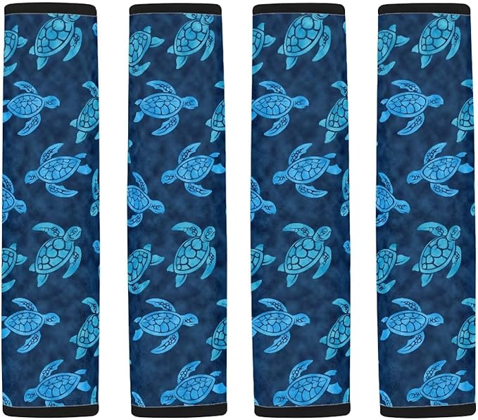 AFPANQZ Blue Sea Turtle Auto Seat Belt Cover Pads for Men Women 2 Piece Safety Seatbelt Pad Cushion Universal Fit for Truck Van Sedans SUVs Bohemian Red Shoulder Strap Pads