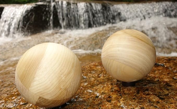 Tai Chi Balls - Starter Balls, Set of 2 (YMAA) 4", 1-2 lbs Combined, Poplar (David-Dorian Ross Ball Workout)