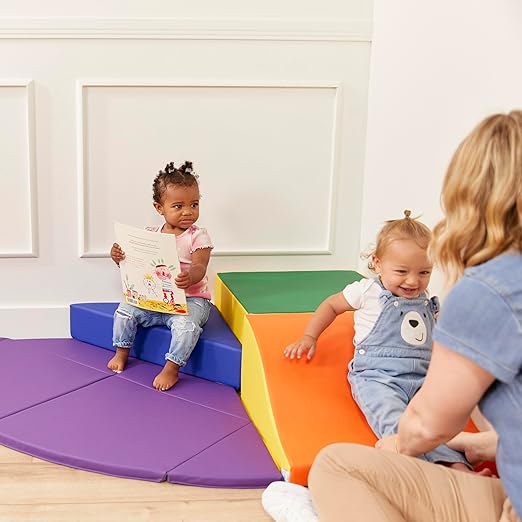 ECR4Kids SoftZone Adventurer's Summit Slide, Corner Climber, Assorted, 4-Piece