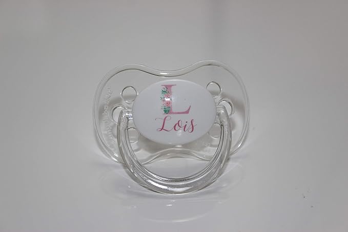 Personalized Baby Gift - Baby Brush, Comb & Pacifier - Suitable for Ages 0-3 Years, New Baby Gift - Pink Floral