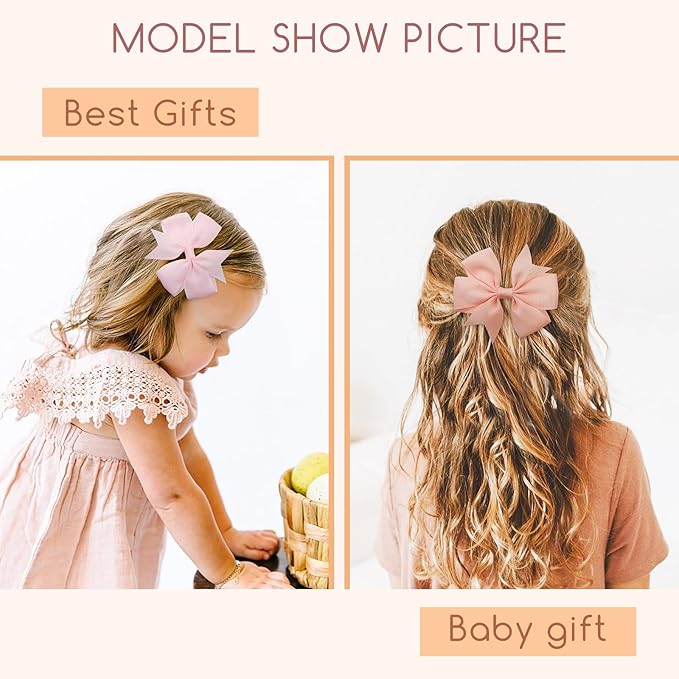 40PCS 3 Inch Hair Bows for Girls Grosgrain Ribbon Toddler Accessories with Alligator Clip Bow Baby Kids Teens