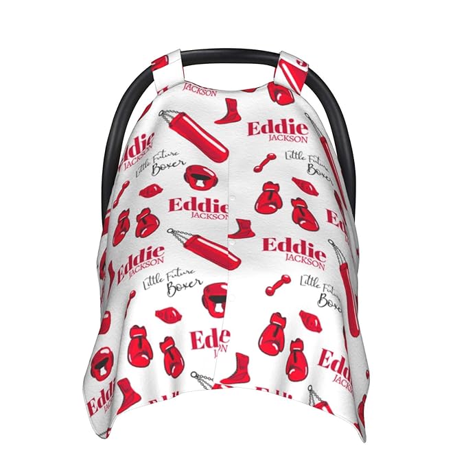 Personalized Baby Car Seat Canopy for Babies, Custom Name Baby Car Seats Covers for Boys Girls, Opening Minky Nursing Breastfeeding Cover for Infant Newborn, Carseat Canopies (Future Fighters)