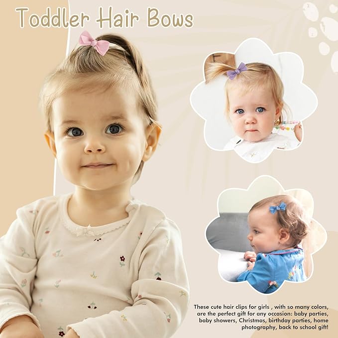 OAOLEER 2inch Baby Hair Clips, 24 Pieces/12 Pairs Fully Lined Baby Bows Hair Pins for Baby Girls Infants Toddlers 12 Colors in Pairs (Style C)