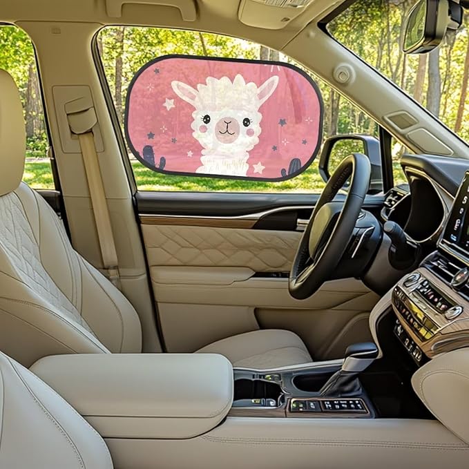 Bulopur Cute Sheep Window Shades for Car Car Sun Shade Side Window 2 Pack Easy to Install Window Shade Baby in Car Glare Shield Protection for Most Vehicle, SUV, Truck, Car