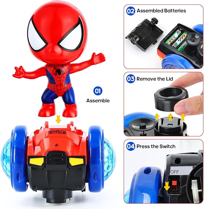Toys for Boys Age 1 2 3 4 5,Dancing Robot Sensory Toy Car with Colorful Flashing Lights & Music,Interactive Learning Light up Toys for Kids 3-5,Christmas Birthday Gifts for Toddler Boys Girls