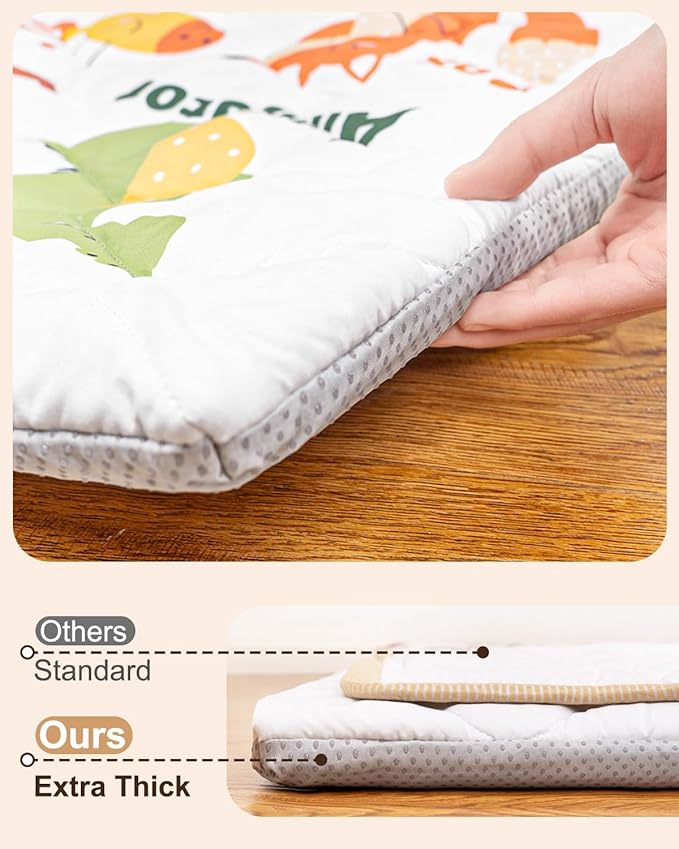 Foam Baby Play Mat 50x50, Removable and Machine Washable Cover, Thicken Cushioning Playmat and Perfect for Playpen, Non-Slip Bottom, Easy to Clean for Infants, Toddlers & Babies(Animal)