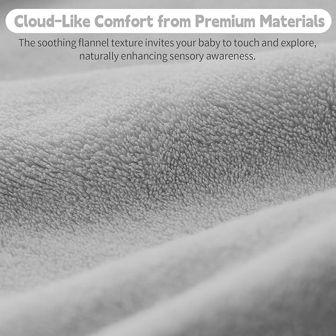 Velvet Baby Play Mat for Floor, 1.3" Thick Elasti-Foam 74"×50" Playpen Mat with Removable & Washable Velvet Cover for Toddler, Infant,Kids, Non-Slip Crawling Mat for Tummy Time (Grey)