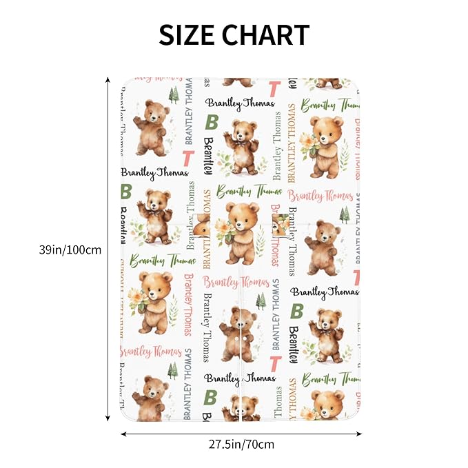 Custom Baby Car Seat Canopy Personalized Car Seat Covers with Name for Baby Boys Girls Customized Bear Nursing Breastfeeding Cover Infant Carseat Canopies Newborn Minky Baby Blanket