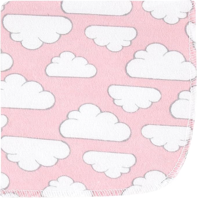 Hudson Baby Unisex Baby Flannel Cotton Washcloths 10-Pack, Girl New Elephant, One Size