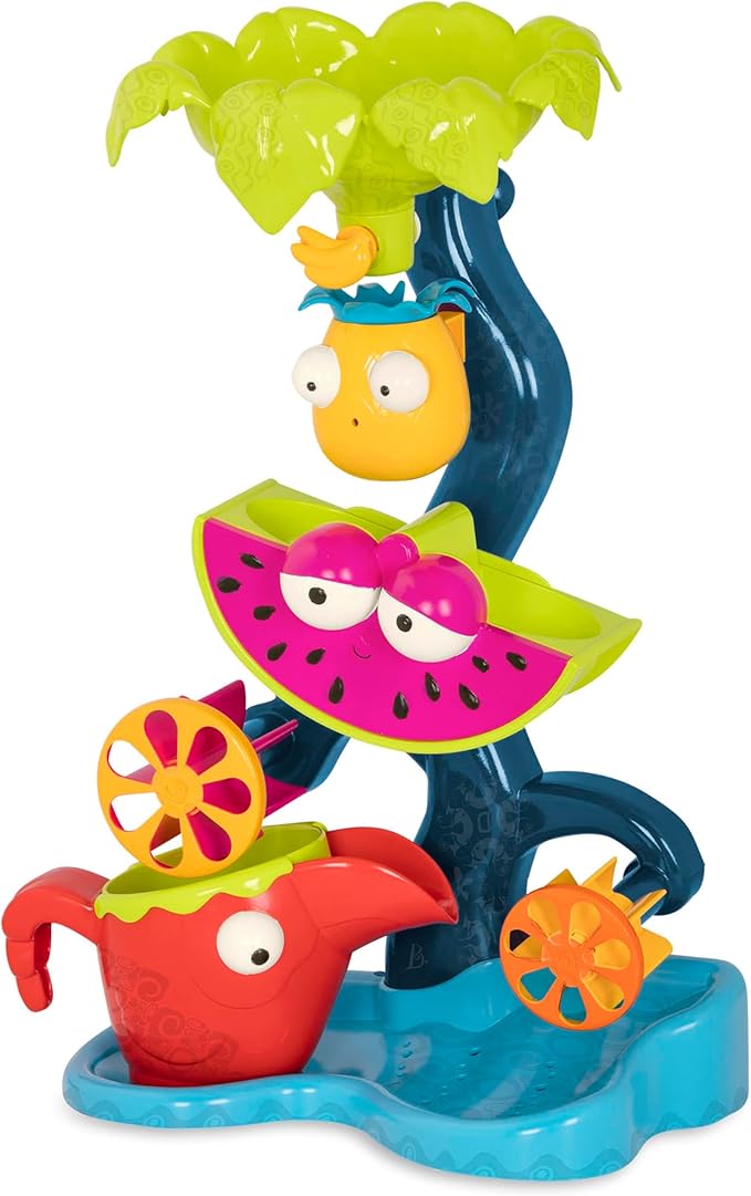 B. toys – Tropical Waterfall Water Wheel Toy – Sand Play for Toddlers – Beach, Pool, Bath Toys with Cups & Accessories – Fun Outdoor Activities for Kids 18+ Months
