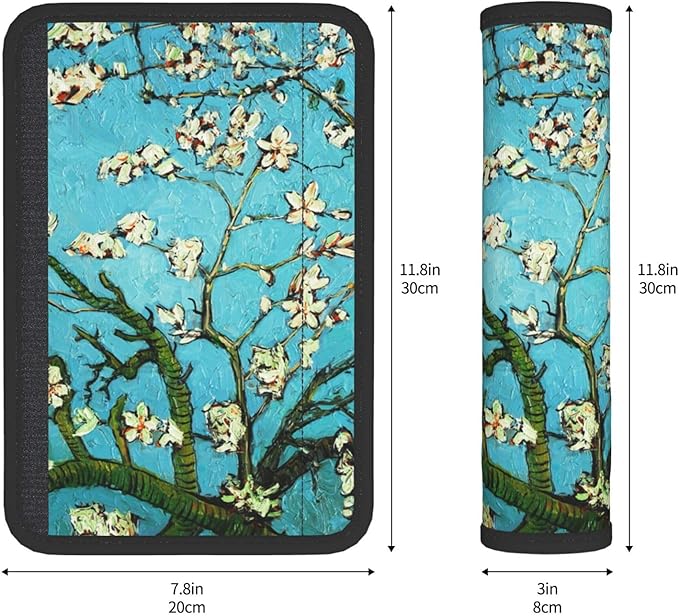 Bloom Flowers Print Seatbelt Pads Fits Cars Trucks SUV Sedans Sweat Absorption Car Seatbelt Strap Cover, Auto Interior Accessories Protector