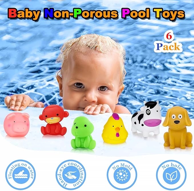 Bathtub Toys for Toddlers 1-3 - Mold Free No Hole Baby Kids Infant Bath Toys 6-12-18-24 Months Water Pool Toys Age 1 2 3 4 5 6 Shower Gifts for Boys Girls 1-6 Year Old Newborn Bathtime Essentials