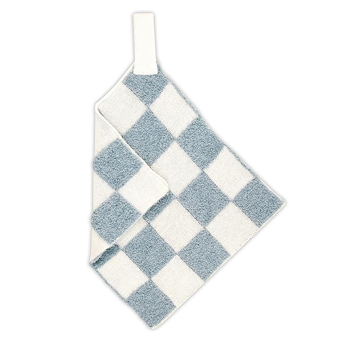 Stephan Baby Plush Blankets - Soft Absorbent Blankie with Paci-Clip for Pacifiers and Teething Toys, 9" Square, Checkerboard