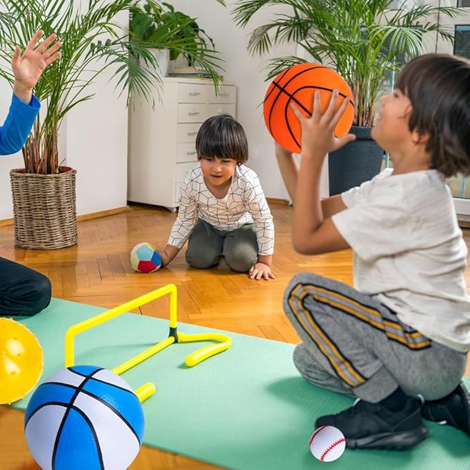 Balls for Toddlers 1-3,Toddler Sports Toys,Set of 7 Kids Ball Soft Foam Baby Sports Balls- Soccer Ball Basketball Baseball Rugby Bounce Ball Playground Indoor Outdoor Toys Gifts,with Free Bump/Bag