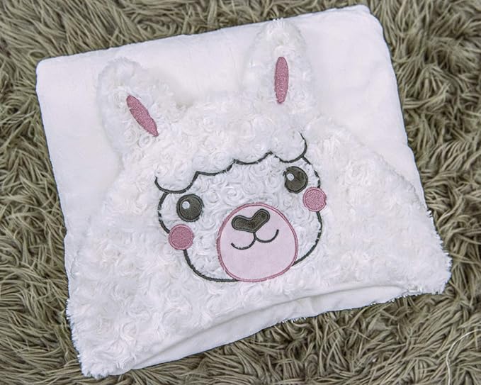 Alpaca Llama Wearable Hooded Blanket 60Wx49L