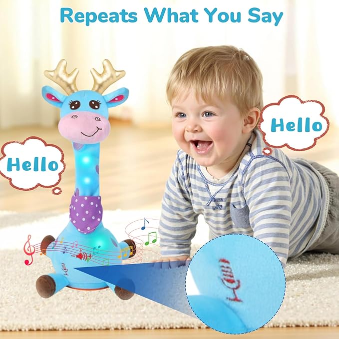 DancingTalking Toys Recording and Repeating Plush Baby Toys 6 to 12 Months Toys, Singing Talking Baby Developmental Toy, Birthday Gifts for Infants Toddlers