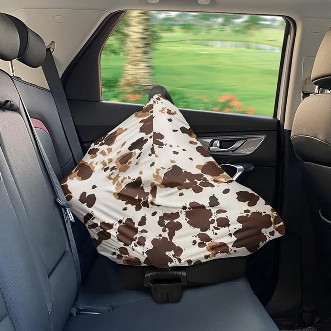 Youngerbaby Cow Nursing Cover for Newborns Breastfeeding Cover Scarf Baby Car Seat Covers Infant Stroller Cover Carseat Canopy for Girls and Boys Full Coverage