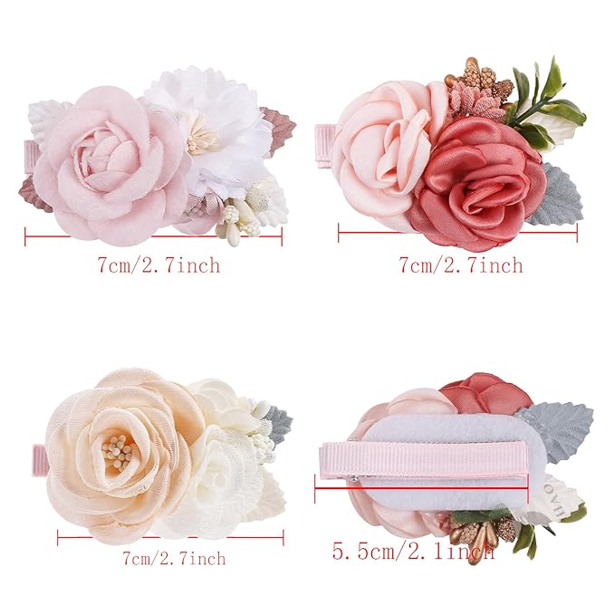 Flower Hair Clip BFNAAgirl Baby Girl Hair Bows Hair Accessories Alligator Clips for Infants Toddlers Gift (one size, flower8059)
