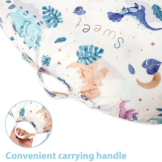 Newborn Lounger Cover, Baby Car Seat Cover, Cute Dinosaur