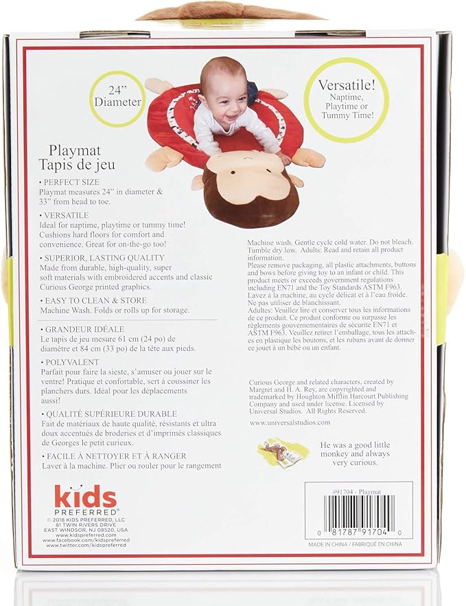 Curious George Red Baby Playmat with Monkey Design