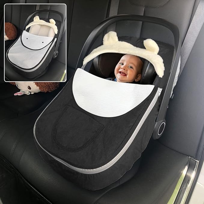 Winter Car Seat Cover for Babies - Keeps Baby Warm & Cozy, Universal Fit for All Seasons