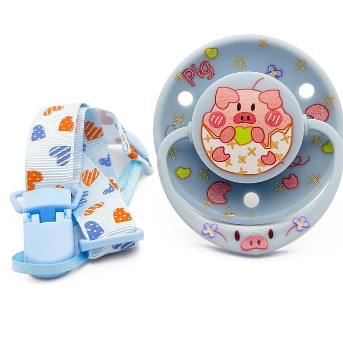 Cute Adult Size Pacifier for Anxiety: Big Shield Paci for Anxiety with Pacifier Clips