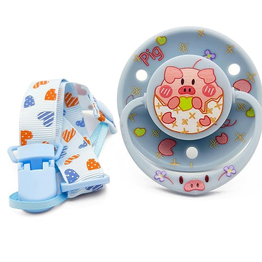 Cute Adult Size Pacifier for Anxiety: Big Shield Paci for Anxiety with Pacifier Clips
