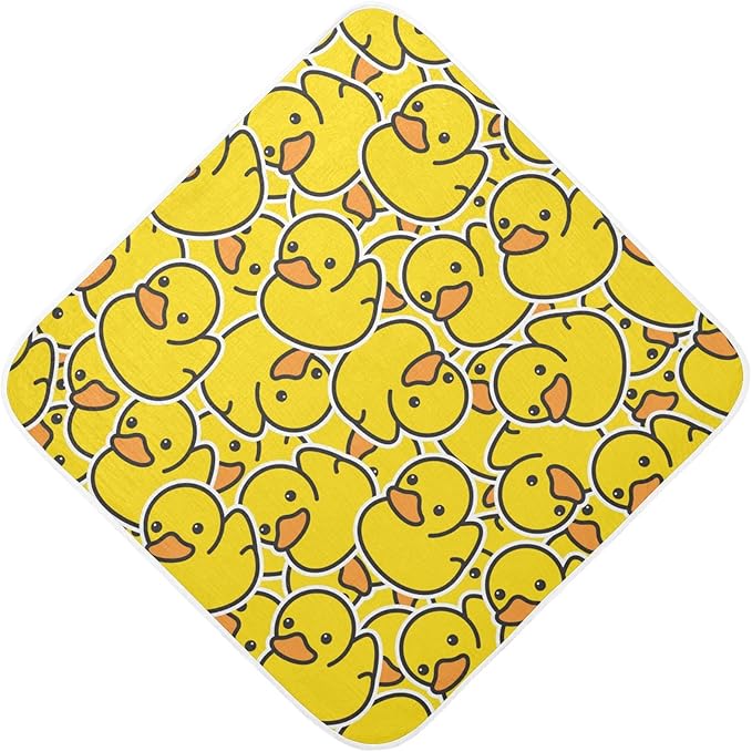 Yellow Rubber Duck Baby Boys Girls Bath Towel Cute Animals Hooded Towels Newborn Toddlers Organic Cotton Washcloths Shower Beach Towel 35 x 35 Inch