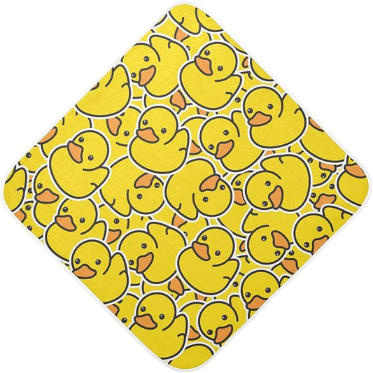 Yellow Rubber Duck Baby Boys Girls Bath Towel Cute Animals Hooded Towels Newborn Toddlers Organic Cotton Washcloths Shower Beach Towel 35 x 35 Inch