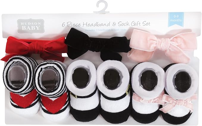 Hudson Baby Girl's Headband and Socks Giftset