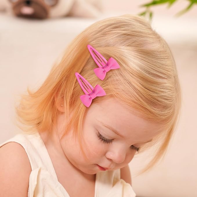 40PCS Hair Bows Clips for Toddler Girls, 2 Inch 20 Colors Grosgrain Ribbon Non Slip Metal Colorful Snap Hair Bows Barrettes for Baby Women Girls Toddler Kids Teens