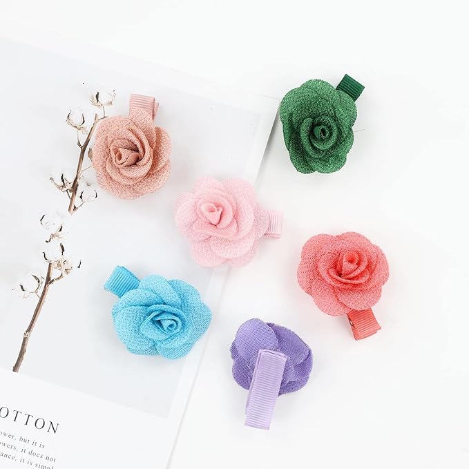 inSowni Alligator Hair Clips Grosgrain Bow Satin Chiffon Flower for Baby Girl Toddlers