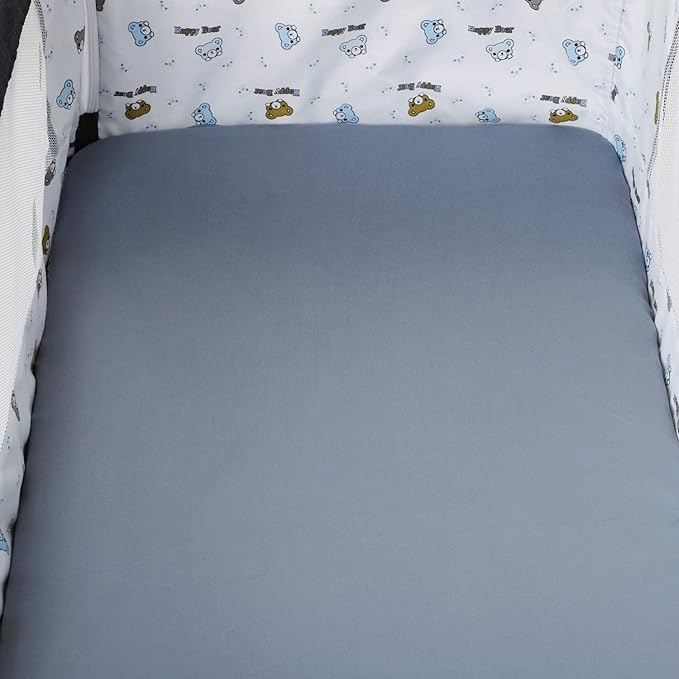 Pack n Play Sheet Stretchy Fitted Portable Mini Crib Sheets Set 2 Pack,Playard Sheets Convertible Playard Mattress Cover,Ultra Soft Jersey Material, Grey & Pink