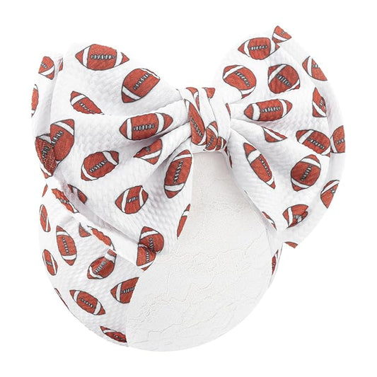Football Baby Bow Headbands for Girls Super Bowl Infants Hair Accessories Toddlers Outfits for Sports Parties Baby Girl Football Outfit