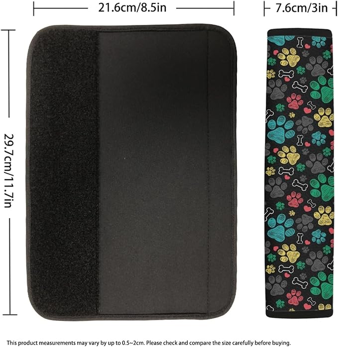 AFPANQZ Two Pack Cat Paws Car Seat Belt Cover for Women Mens Pads Drivers Shoulder Protetion Car Seats Accessories Vehicle Auto Seatbelt Cushion Pads Universal Fit Cute Dog Paws Print Black