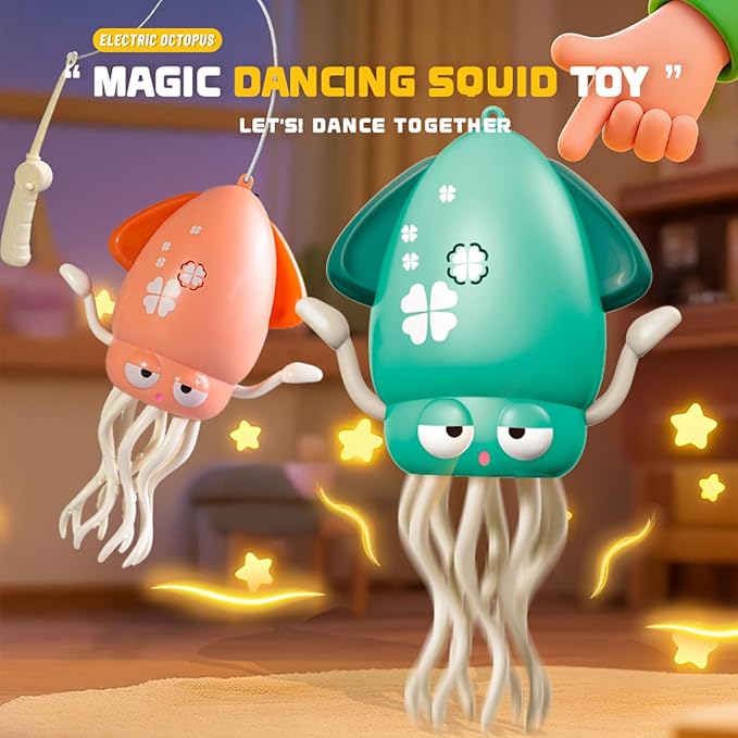 Qxbuhe Dancing Octopus Toy,Smart Tentacle Explorer,Crawling Dancing Automatic Obstacle Sensor Toys,Electric Crawling Octopus with LED Lights & Music (Green)