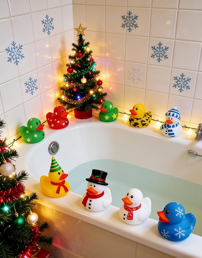 10pcs Rubber Ducks,Bathtub Toys,Multiple Design & Colors,Ideal for Bath Play,Party Gifts & Small Prizes